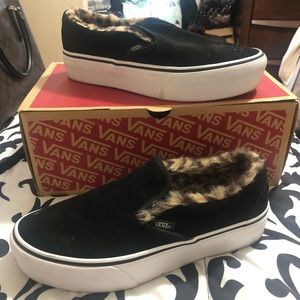 Vans Black Vaux Cheetah Fur